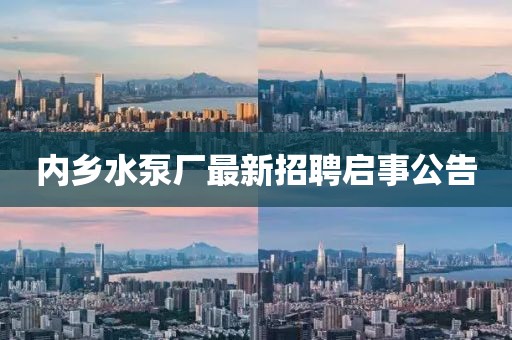 內(nèi)鄉(xiāng)水泵廠最新招聘啟事公告