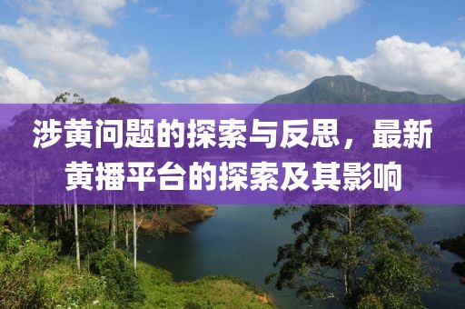 涉黃問題的探索與反思，最新黃播平臺的探索及其影響