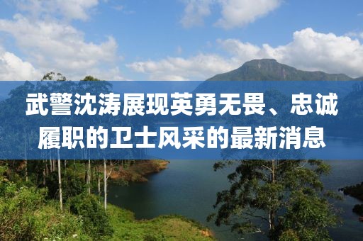 武警沈濤展現(xiàn)英勇無(wú)畏、忠誠(chéng)履職的衛(wèi)士風(fēng)采的最新消息