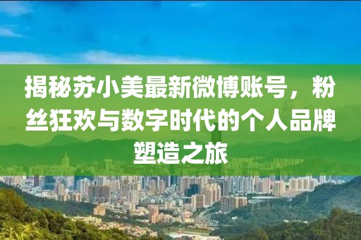 揭秘蘇小美最新微博賬號，粉絲狂歡與數(shù)字時代的個人品牌塑造之旅