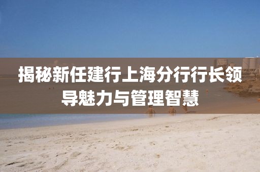 揭秘新任建行上海分行行長領(lǐng)導(dǎo)魅力與管理智慧
