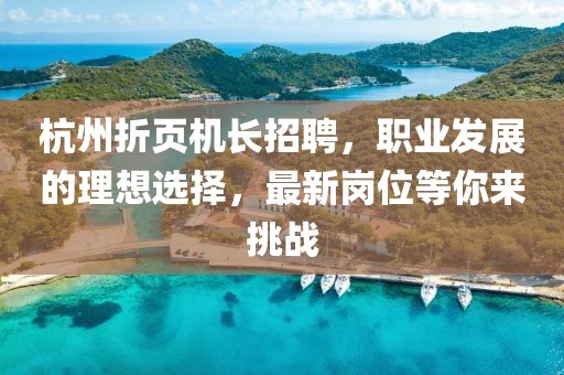 杭州折頁機長招聘，職業(yè)發(fā)展的理想選擇，最新崗位等你來挑戰(zhàn)