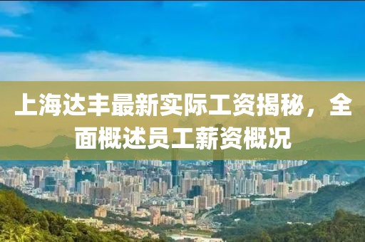 上海達(dá)豐最新實(shí)際工資揭秘，全面概述員工薪資概況