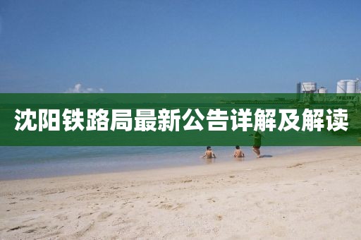 沈陽鐵路局最新公告詳解及解讀