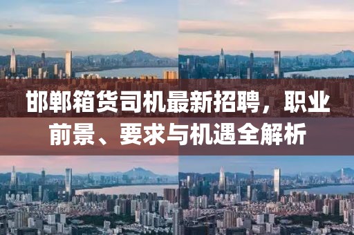 邯鄲箱貨司機最新招聘，職業(yè)前景、要求與機遇全解析