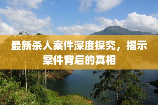 最新殺人案件深度探究，揭示案件背后的真相