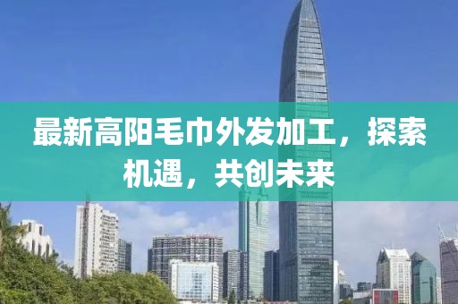 最新高陽毛巾外發(fā)加工，探索機遇，共創(chuàng)未來