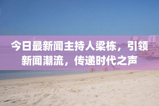 今日最新聞主持人梁棟，引領(lǐng)新聞潮流，傳遞時(shí)代之聲