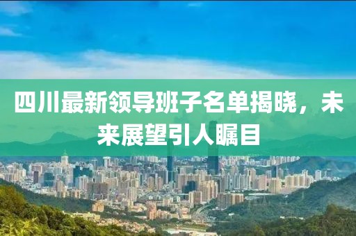 四川最新領(lǐng)導(dǎo)班子名單揭曉，未來展望引人矚目