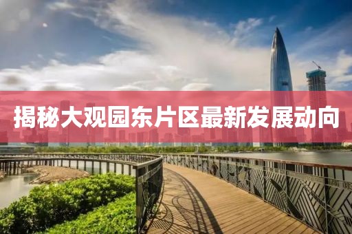 揭秘大觀園東片區(qū)最新發(fā)展動向